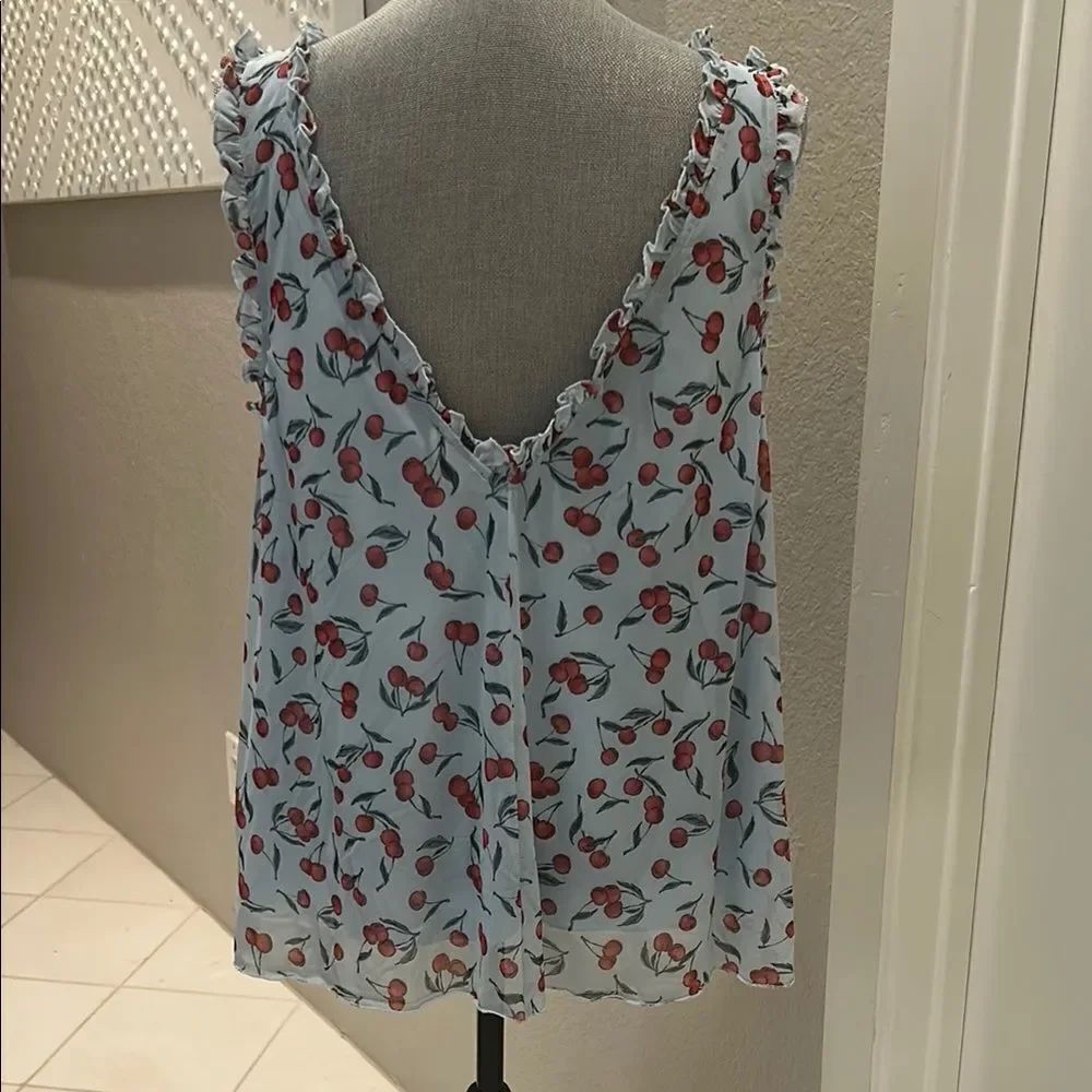 Cherry Print Ruffle Trim Top - Picture 6 of 10